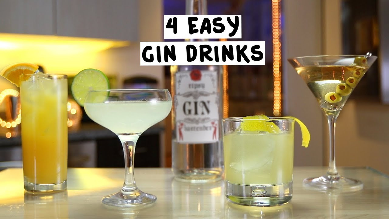 Gin Drinks Easy
 Four Easy Gin Drinks