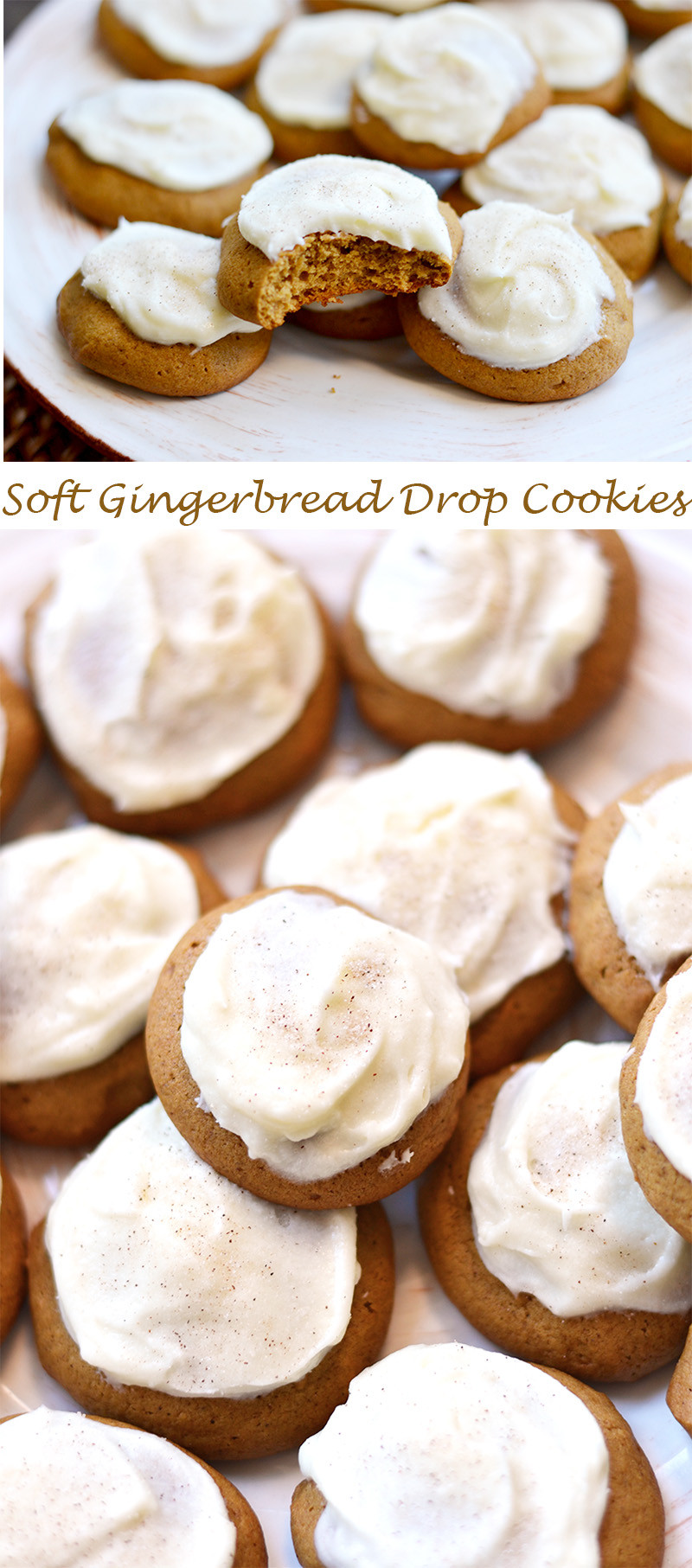 Gingerbread Cookies Soft
 Soft Gingerbread Drop Cookies with Cream Cheese Frosting