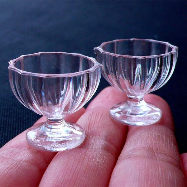 Glass Dessert Cups
 Miniature Dessert Bowls Dollhouse Sundae Glasses