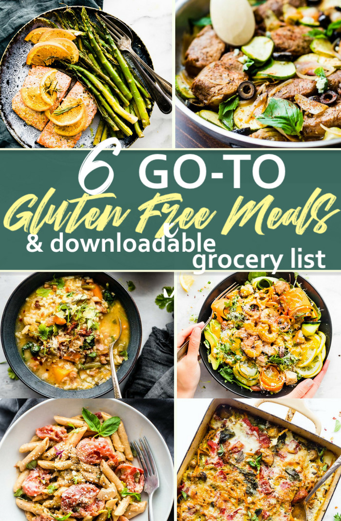 Gluten Free Dinners
 6 Go To Gluten Free Meals and Grocery Shopping List