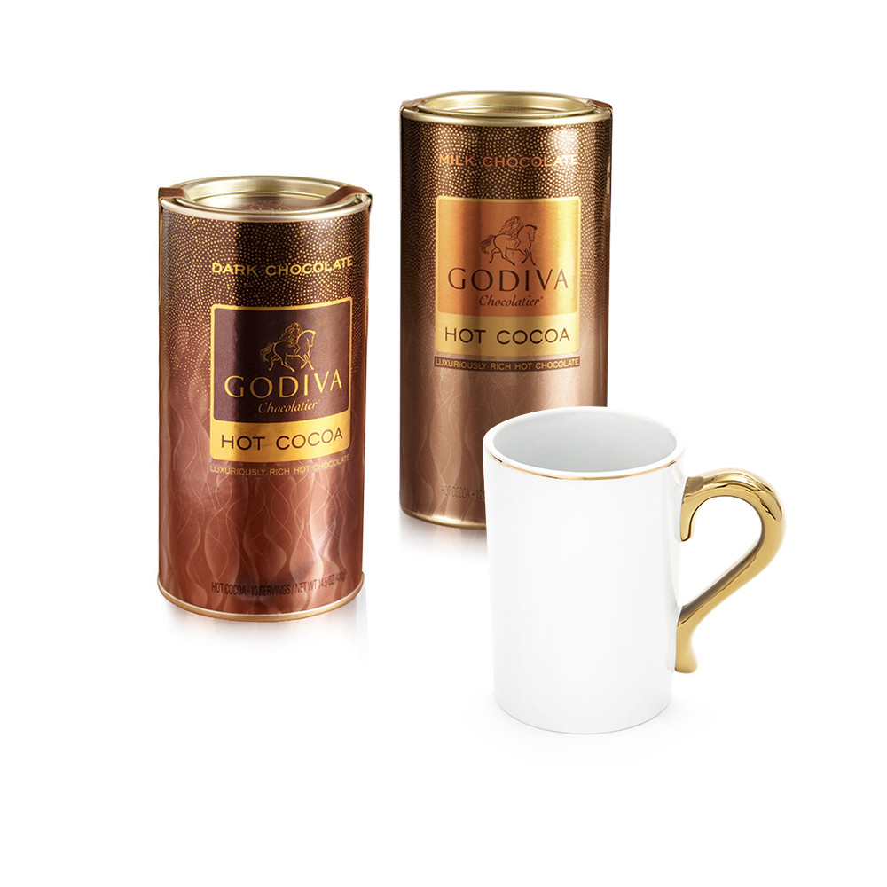 Godiva Hot Chocolate
 Mug with Set of Milk and Dark Hot Cocoa