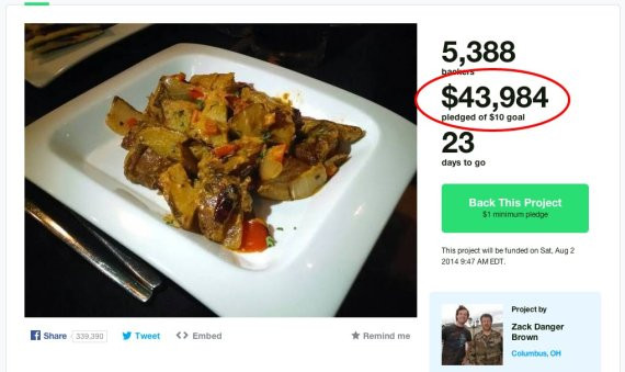 Gofundme Potato Salad
 Potato Salad Kickstarter Raises $70K in e Week Loses