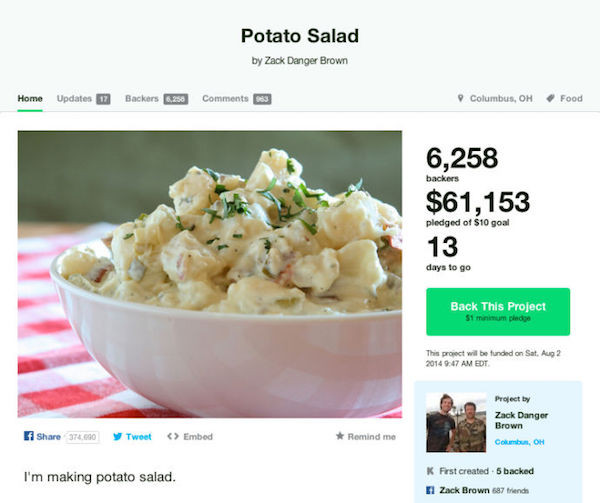 Gofundme Potato Salad
 The Worst GoFundMe Accounts Might Actually Be The Best