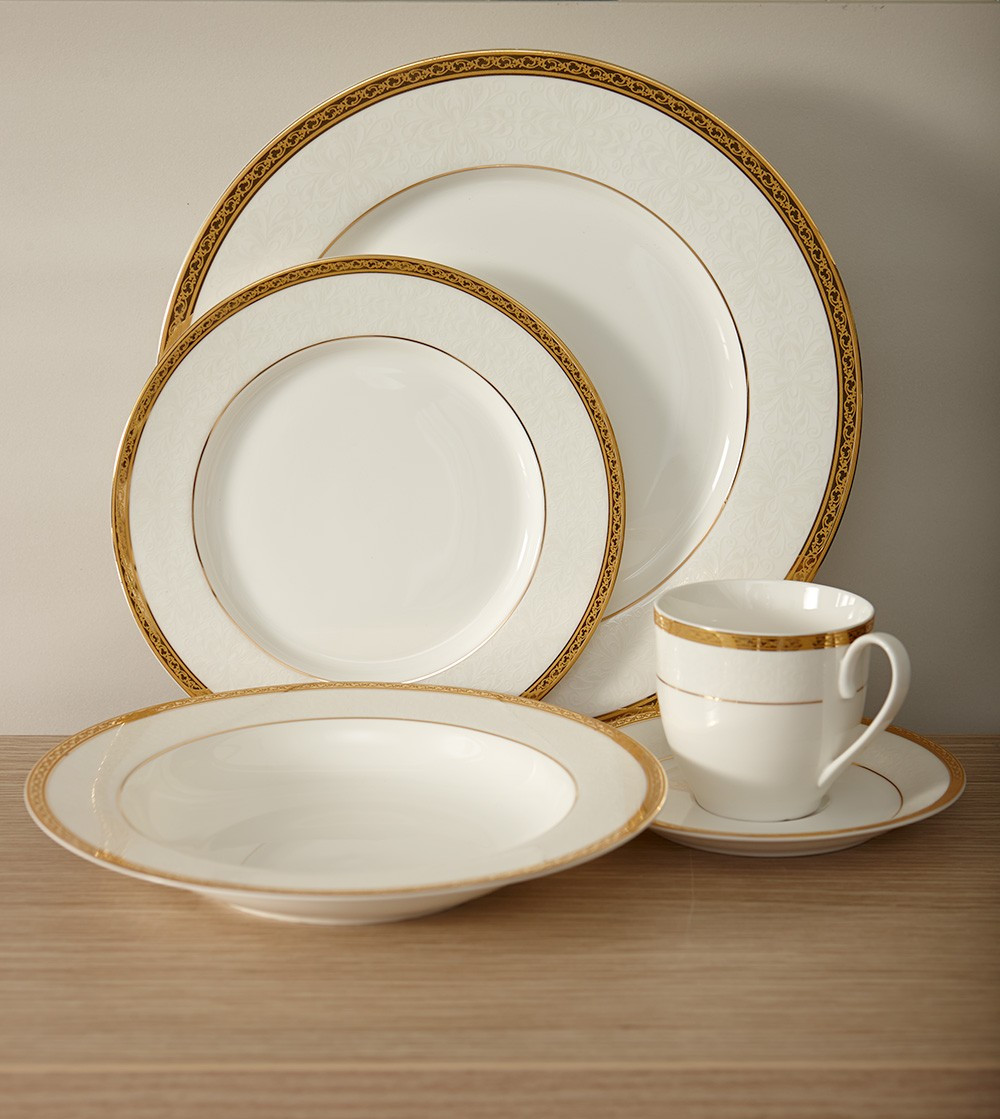 Gold Dinner Ware
 Bone China Gold Dinnerware Set Inspired style better living