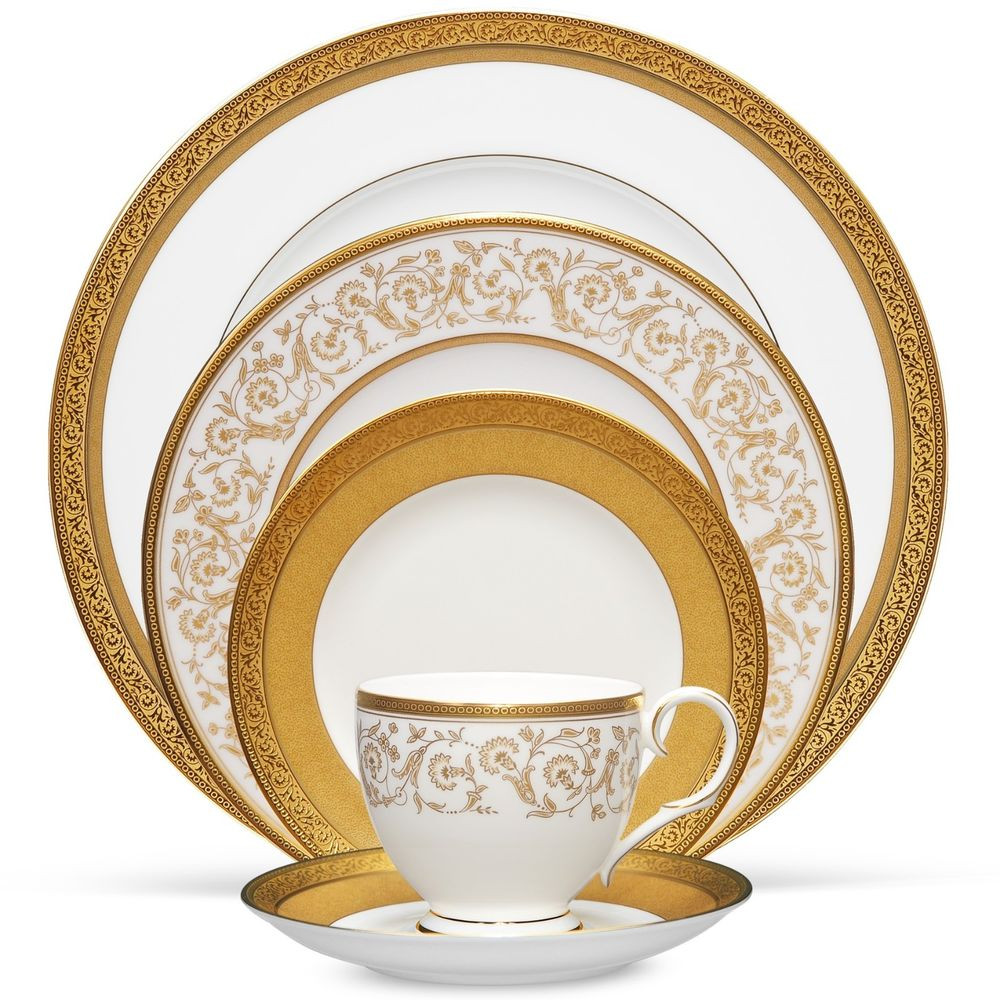 Gold Dinner Ware
 Noritake Summit Gold 20Pc China Set Service for 4