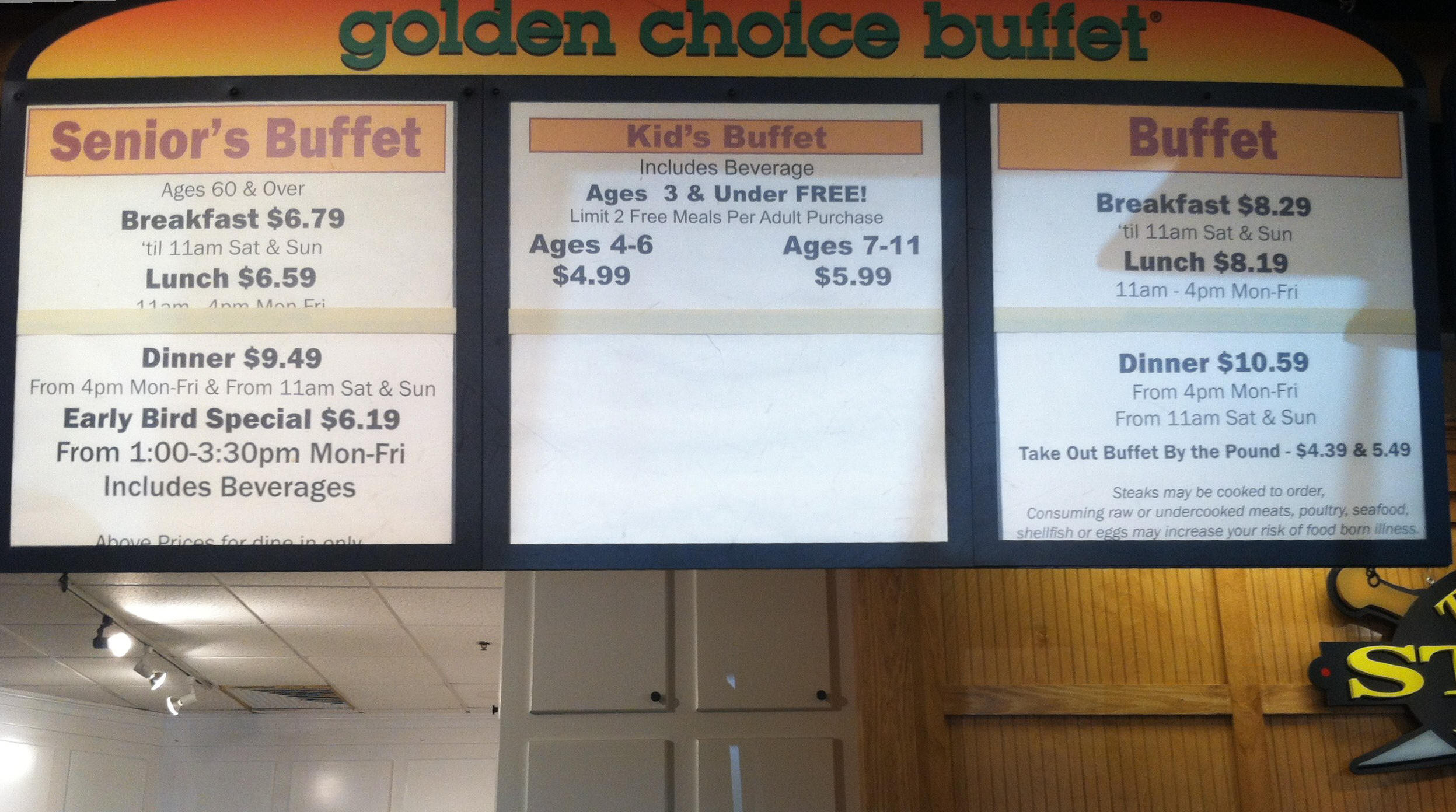 Golden Corral Dinner Price
 Golden Corral Buffet Price