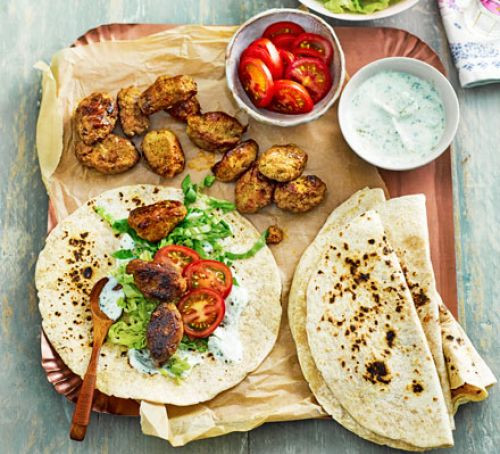 Good Dinner Ideas
 Indian koftas with mint yogurt & flatbreads recipe