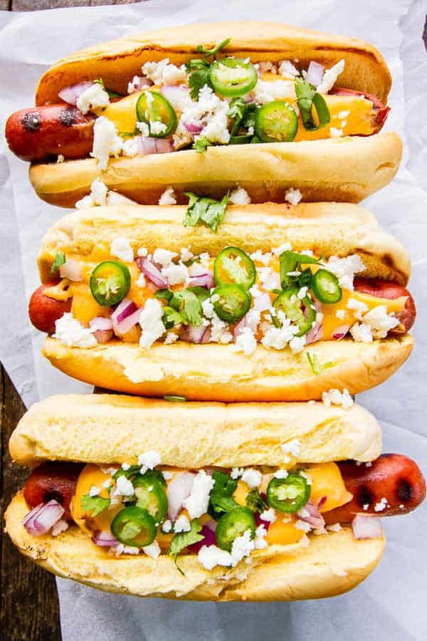 Gourmet Hot Dogs
 Cheesy Mexican Gourmet Hot Dogs • The Wicked Noodle