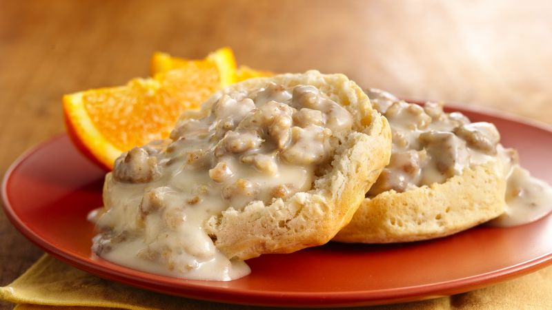 Grands Biscuits Breakfast Recipe
 Sausage Gravy over Grands Biscuits Recipe Pillsbury