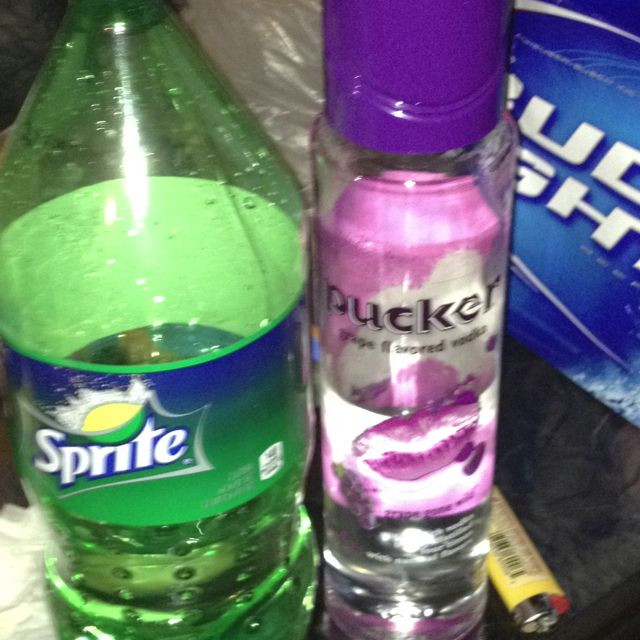 Grape Vodka Drinks
 Grape pucker vodka and sprite Drinks