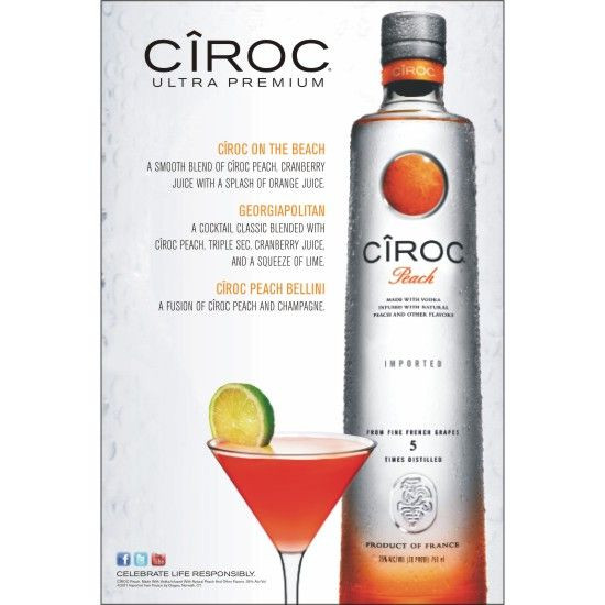 Grape Vodka Drinks
 Ciroc PEACH= awesome VODKA CIROC the only vodka made from