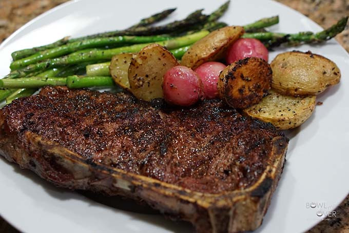 Great Steak And Potato
 Roasted Radishes Recipe with steak and asparagus