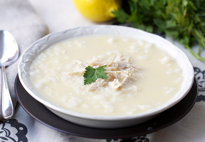 Greek Chicken Soup
 Greek Lemon Chicken Soup with Rice Avgolemono Panning