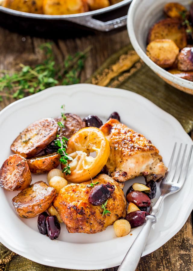 Greek Chicken Thighs
 Skillet Braised Greek Chicken Thighs Jo Cooks