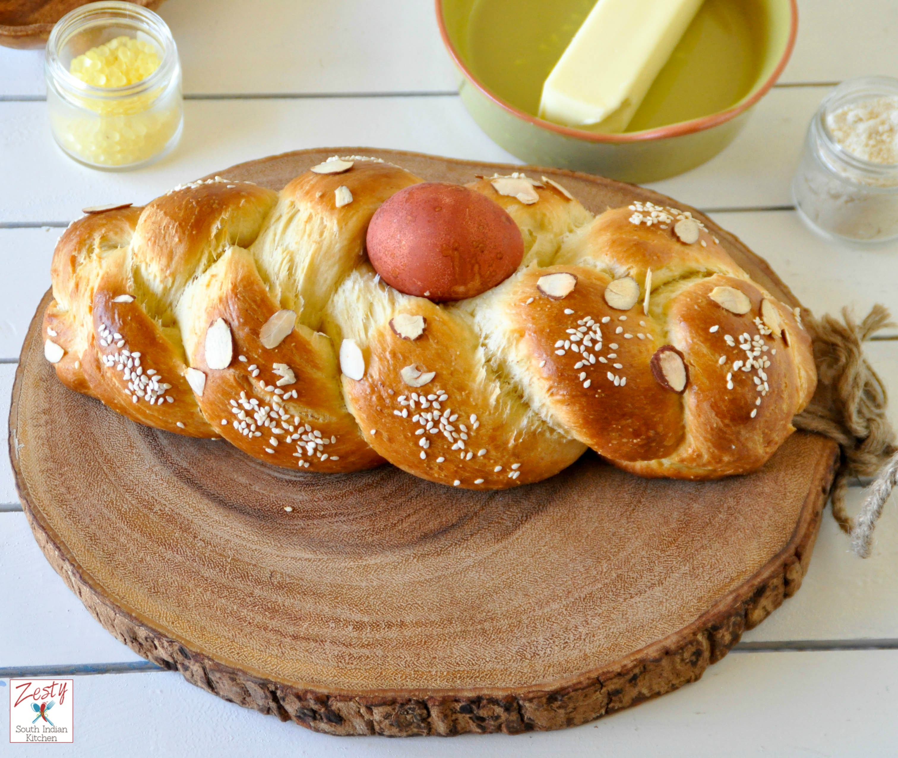 Greek Easter Bread
 Tsoureki Lampropsomo Greek Easter bread Zesty South