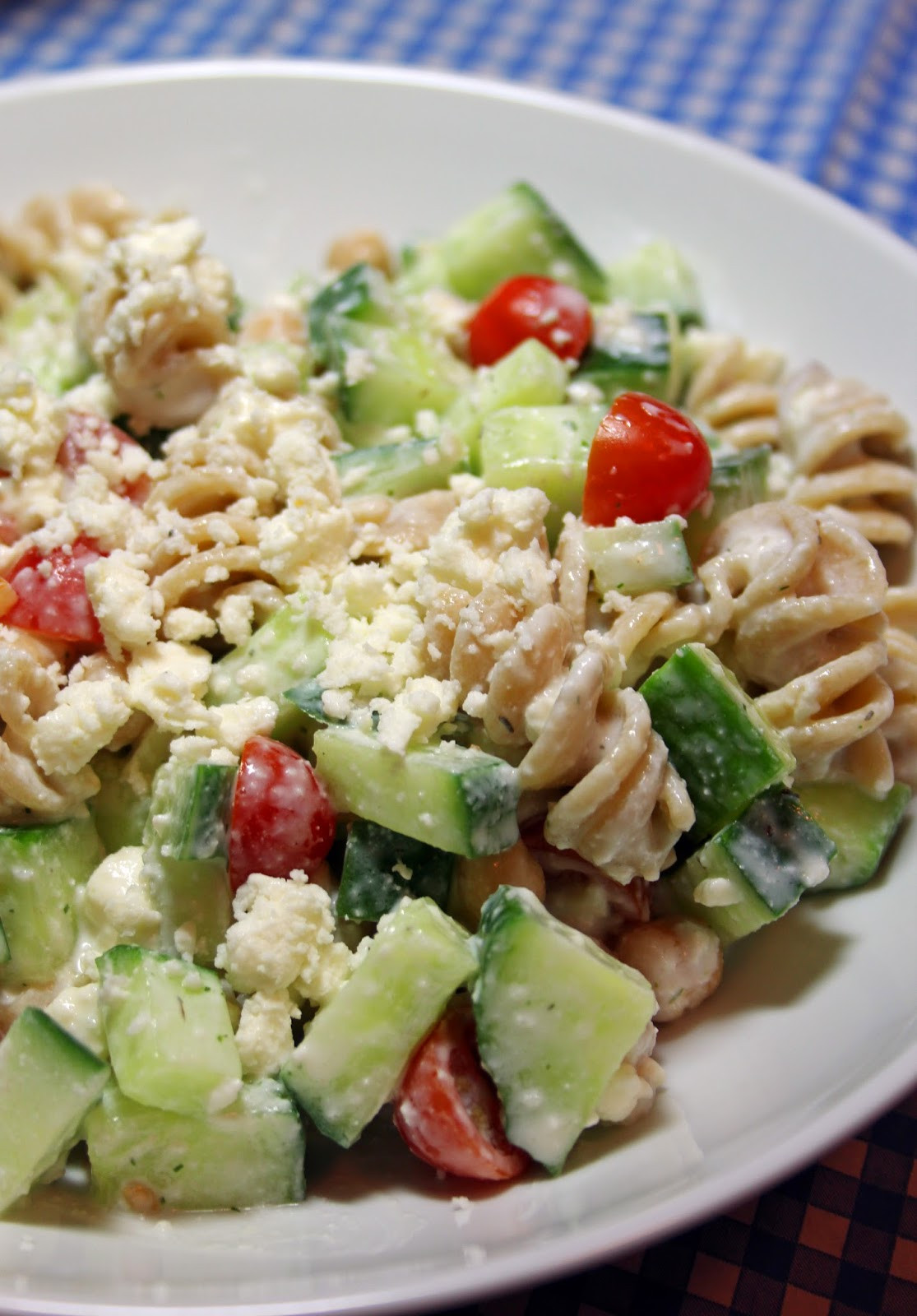 Greek Pasta Salad
 Jo and Sue Greek Pasta Salad With Creamy Feta Dressing