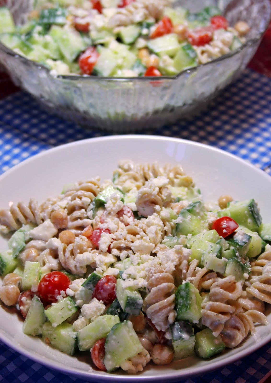 Greek Pasta Salad
 Jo and Sue Greek Pasta Salad With Creamy Feta Dressing