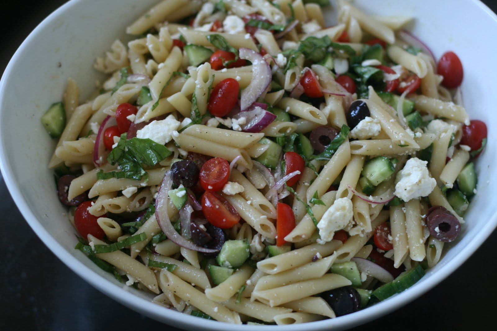 Greek Pasta Salad
 Week of Menus Greek Pasta Salad Questioning choices