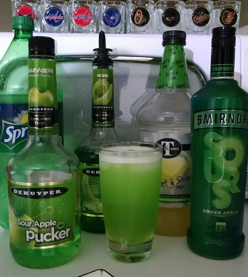 Green Apple Vodka Drinks
 Green Apple Special 2oz Sour Apple Vodka 2oz Melon