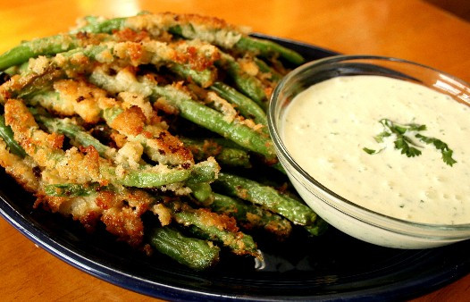 Green Bean Appetizer
 Panko Fried Green Beans with Wasabi Cucumber Ranch Dip