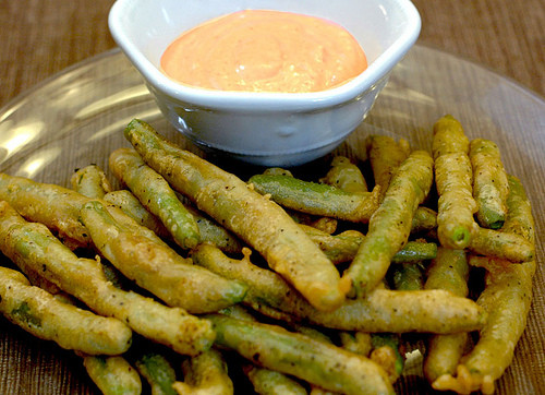 Green Bean Appetizer
 Fried Green Beans with Spicy Dipping Sauce