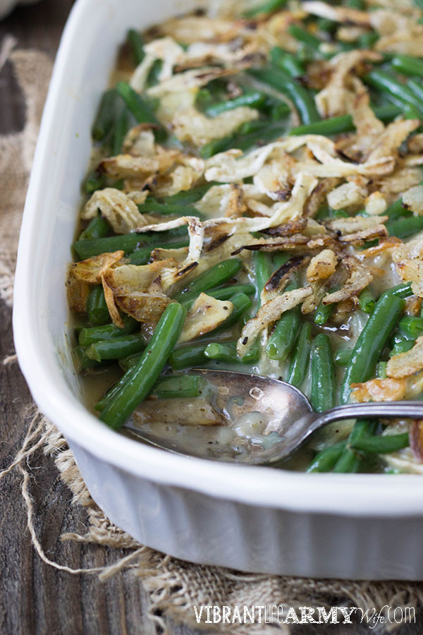 Green Bean Casserole With Canned Green Beans
 Green Bean Casserole from Scratch Vibrant Life Army Wife