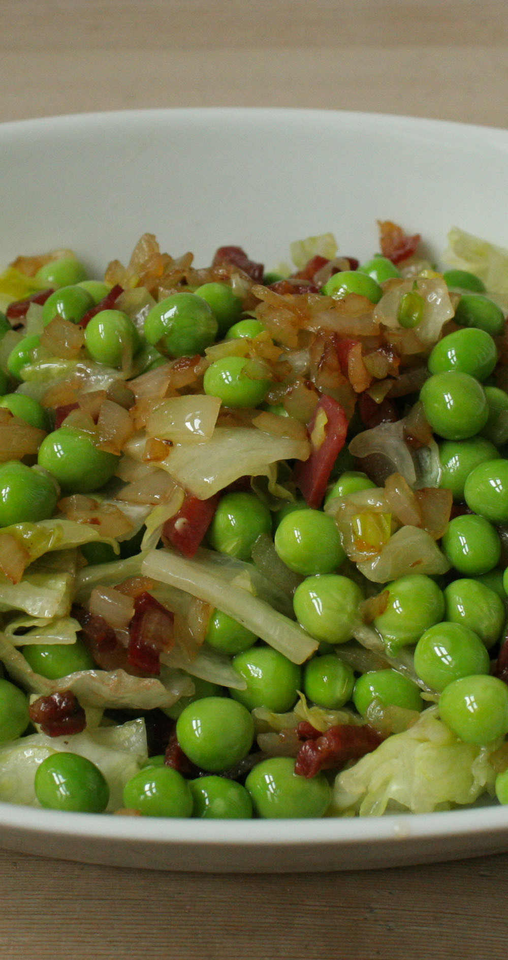 Green Pea Salad
 Green pea salad with lettuce and pancetta