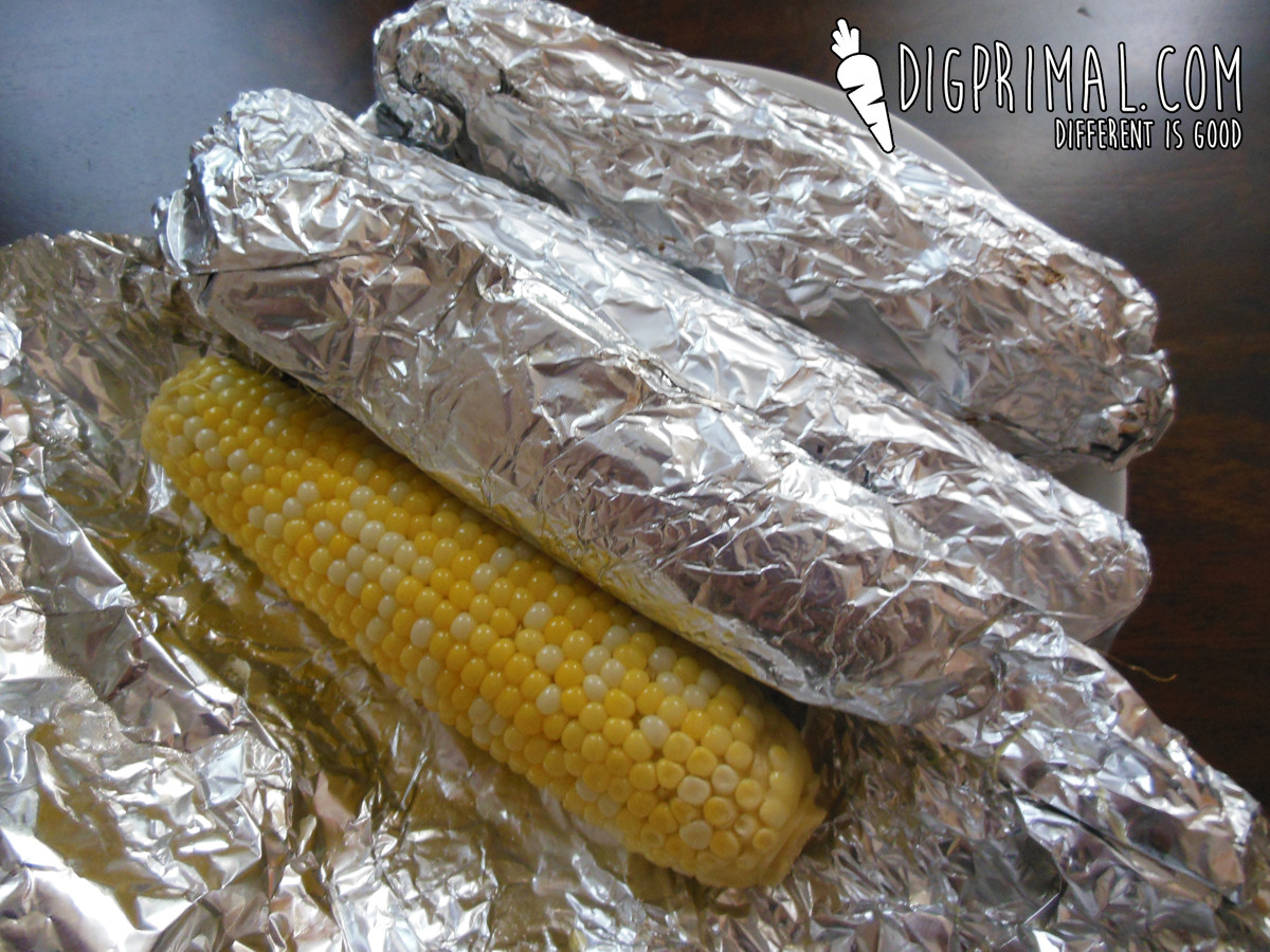 Grill Corn In Foil
 grilled corn on the cob without husks in foil