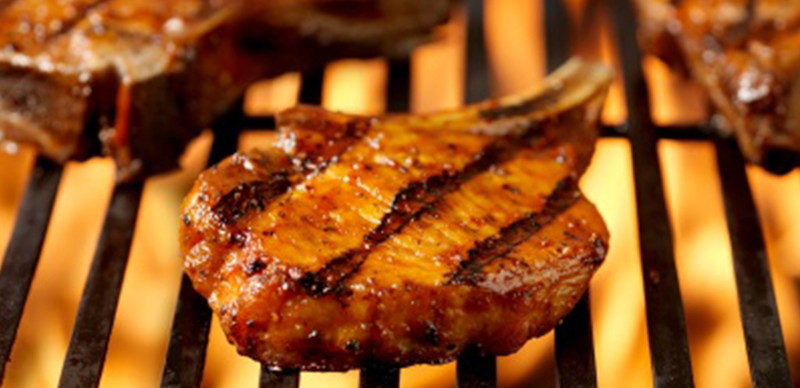 Grill Pork Chops Time
 Grilled Pork Chops with Mushrooms Sautéed in Bourbon A