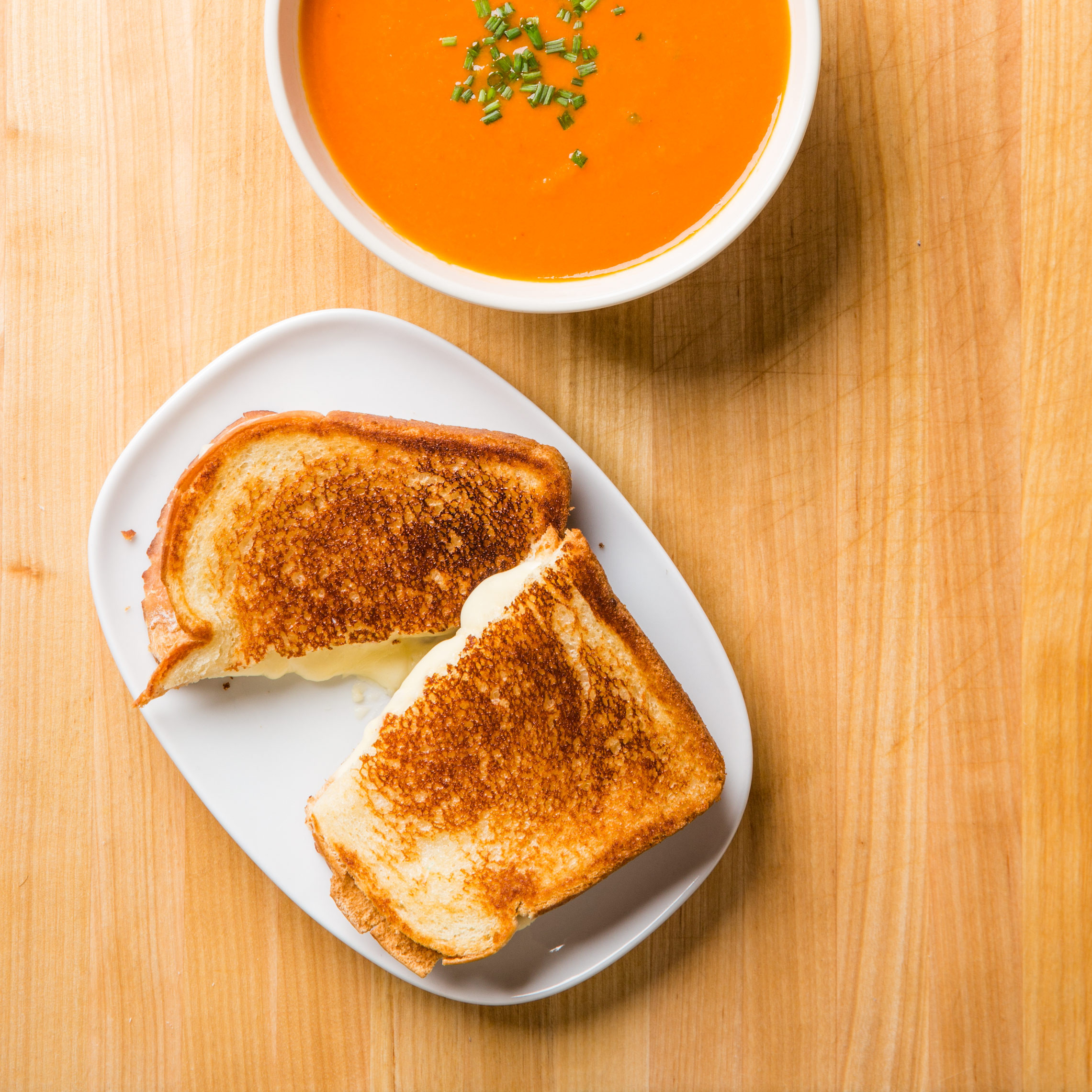 Grilled Cheese And Tomato Soup
 Grilled Cheese with Tomato Soup For Two