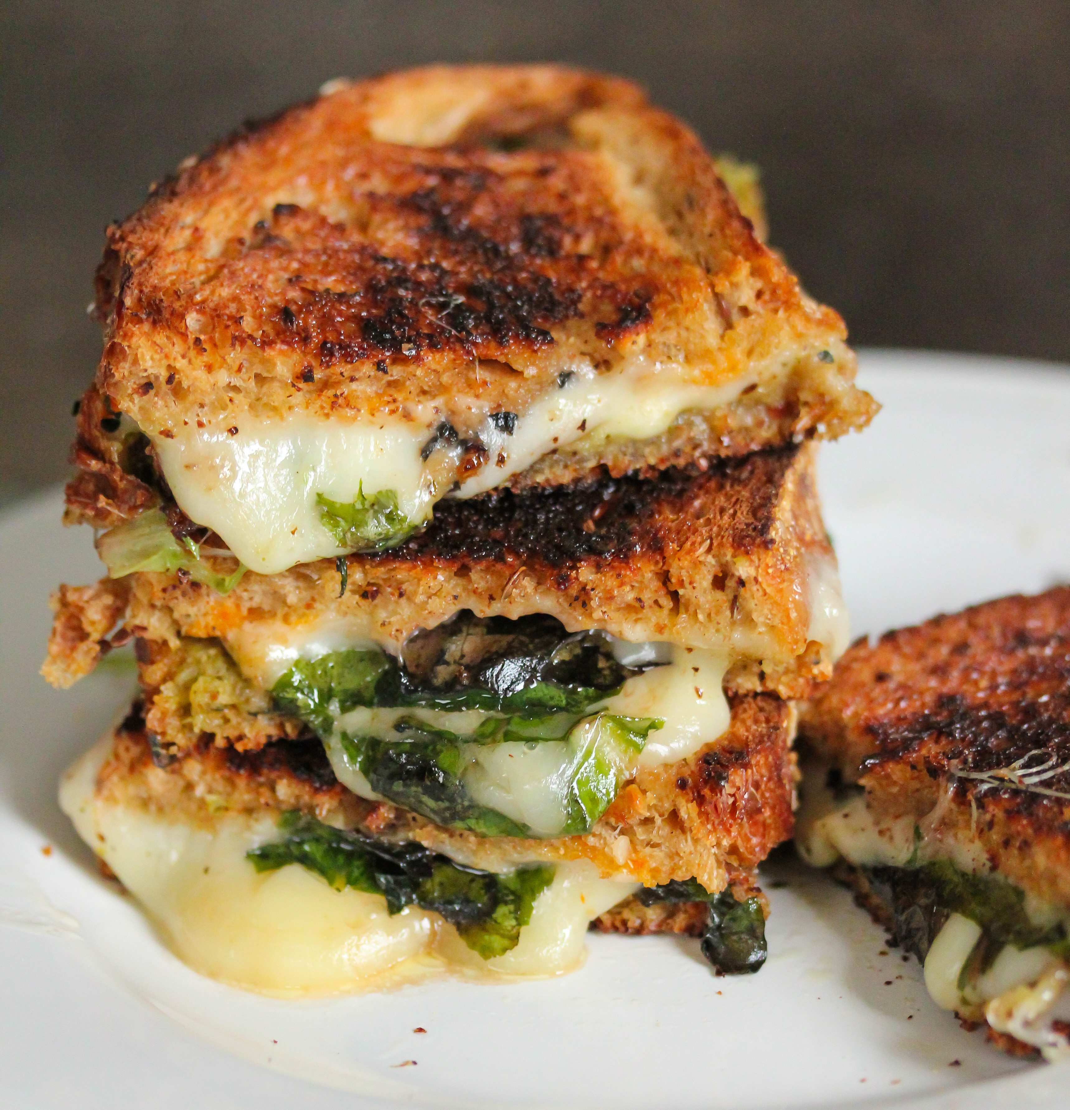 Grilled Cheese Sandwiches
 Grilled cheese and spinach sandwich