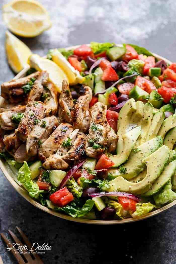 Grilled Chicken Salad Recipes
 Grilled Lemon Herb Mediterranean Chicken Salad Cafe Delites