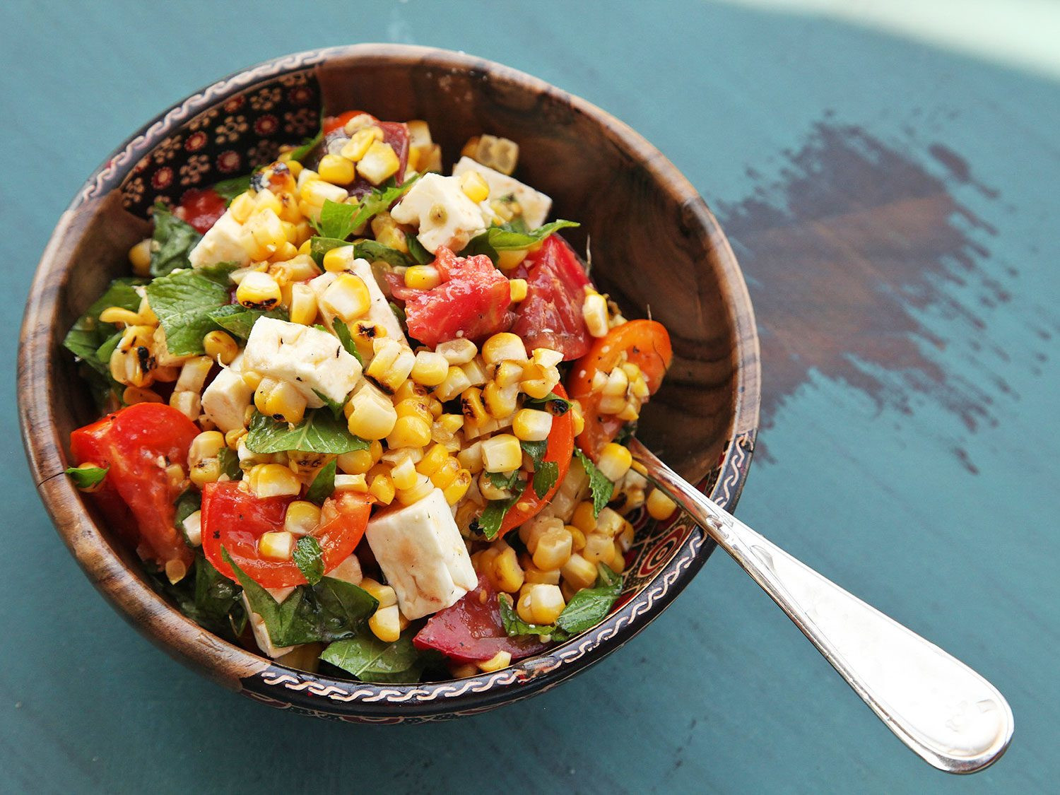 Grilled Corn Salad
 Grilled Corn Tomato Feta and Herb Salad Recipe