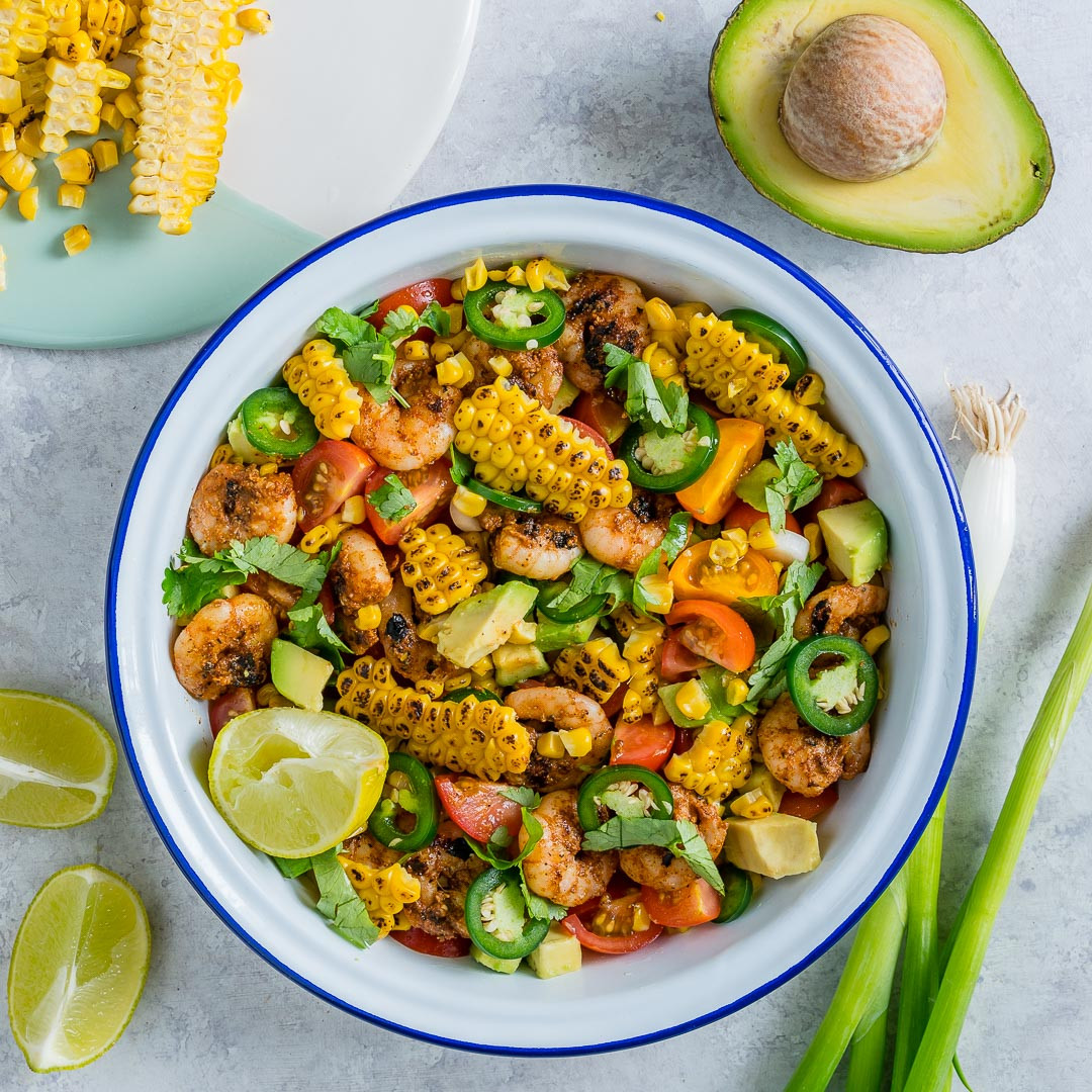 Grilled Corn Salad
 Perfect for Summer Honey Lime Shrimp Grilled Corn Salad