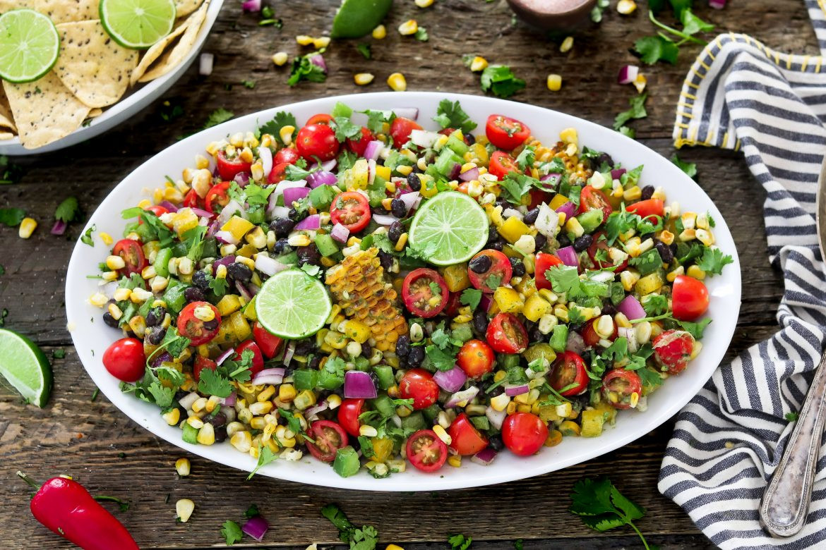 Grilled Corn Salad
 Summer Grilled Corn Salad w Cilantro Lime Dressing