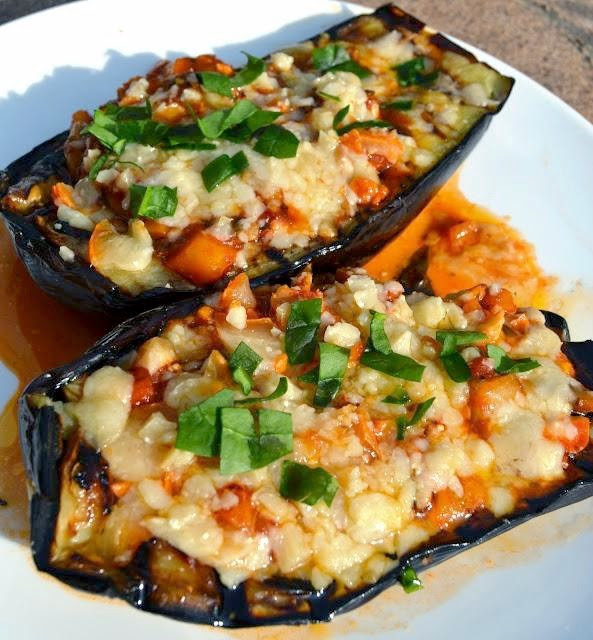 Grilled Eggplant Parmesan
 The Nutritionist Reviews Grilled Eggplant Parmesan Boats