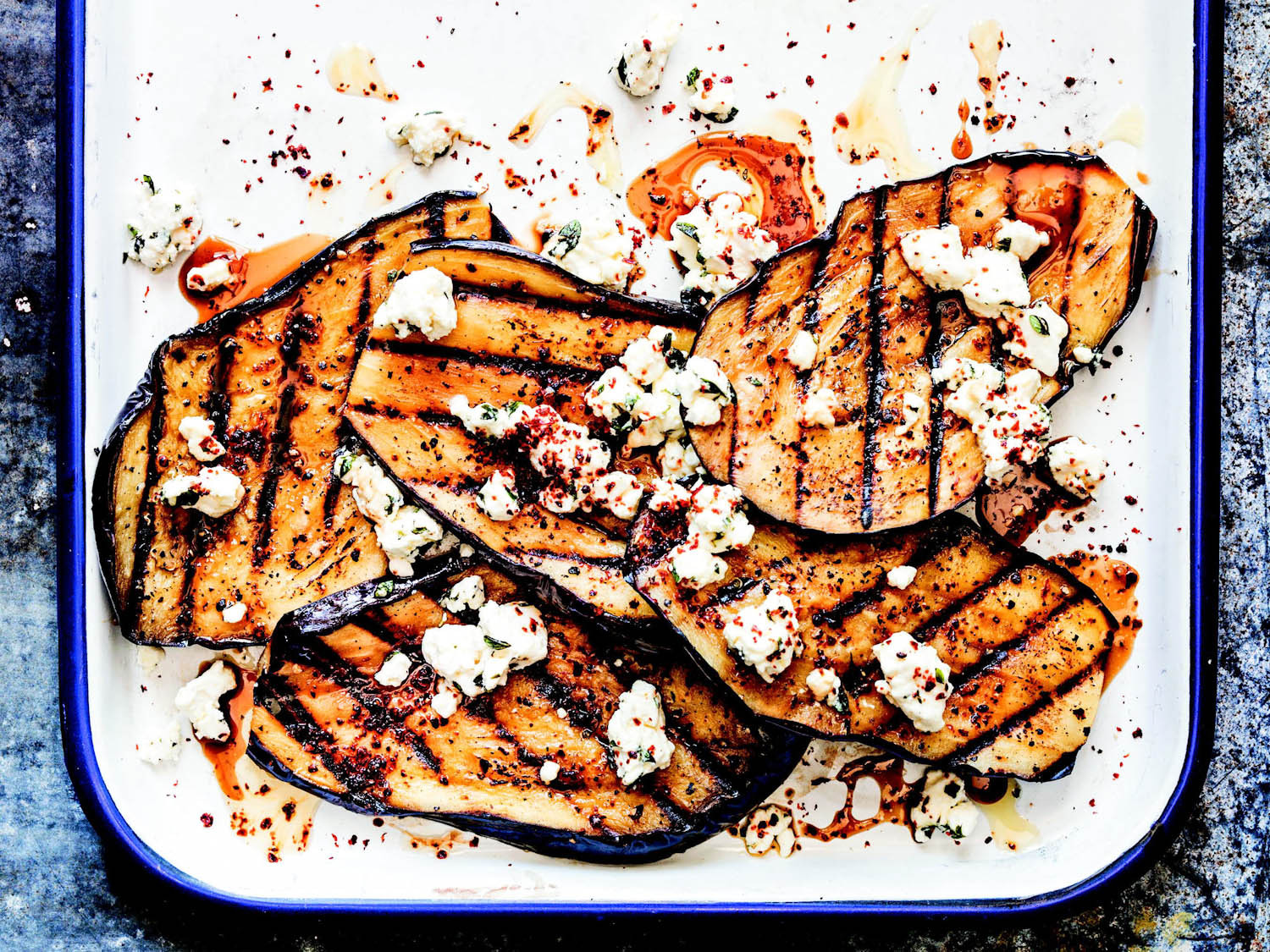 Grilled Eggplant Recipe
 Grilled Eggplant With Feta and Maras Pepper From The Big