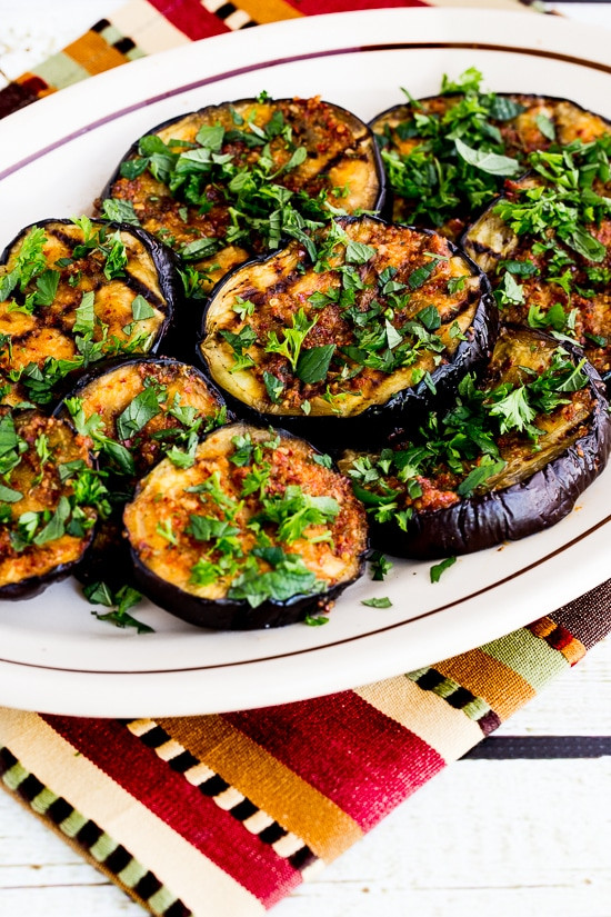 Grilled Eggplant Recipe
 Spicy Grilled Eggplant with Red Pepper Parsley and Mint