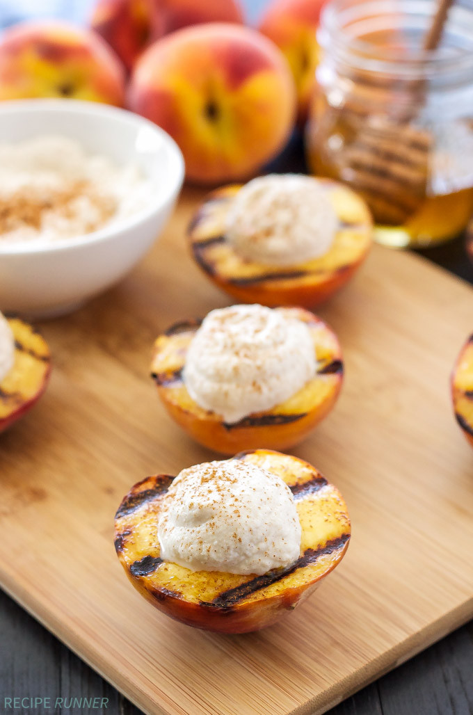 Grilled Peaches Dessert
 Grilled Peaches with Cinnamon Honey Ricotta Recipe Runner