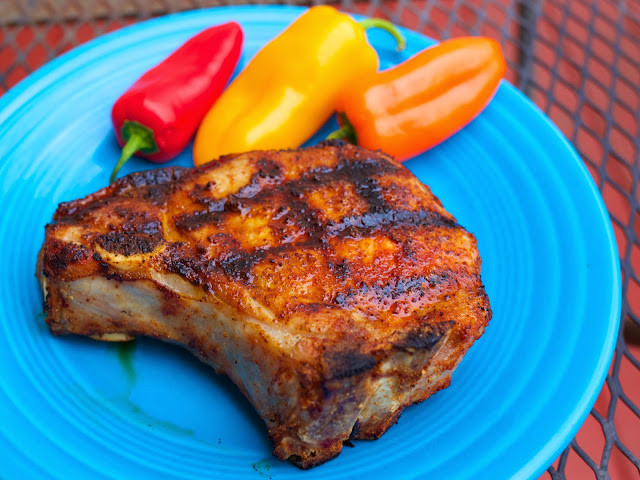 Grilled Pork Chops Rub
 Grilled ribeye pork chops with smoked spanish paprika rub