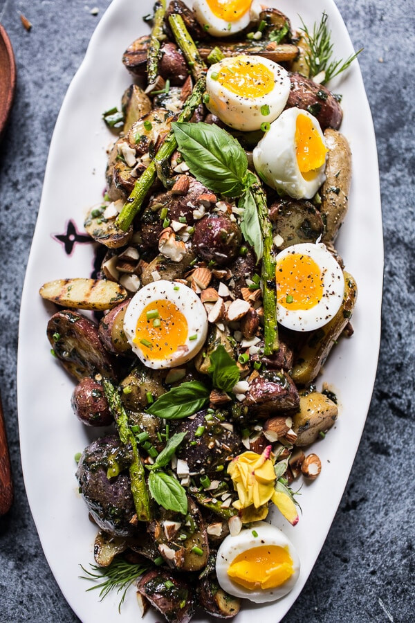 Grilled Potato Salad
 Grilled Potato Salad with Almond Basil Chimichurri