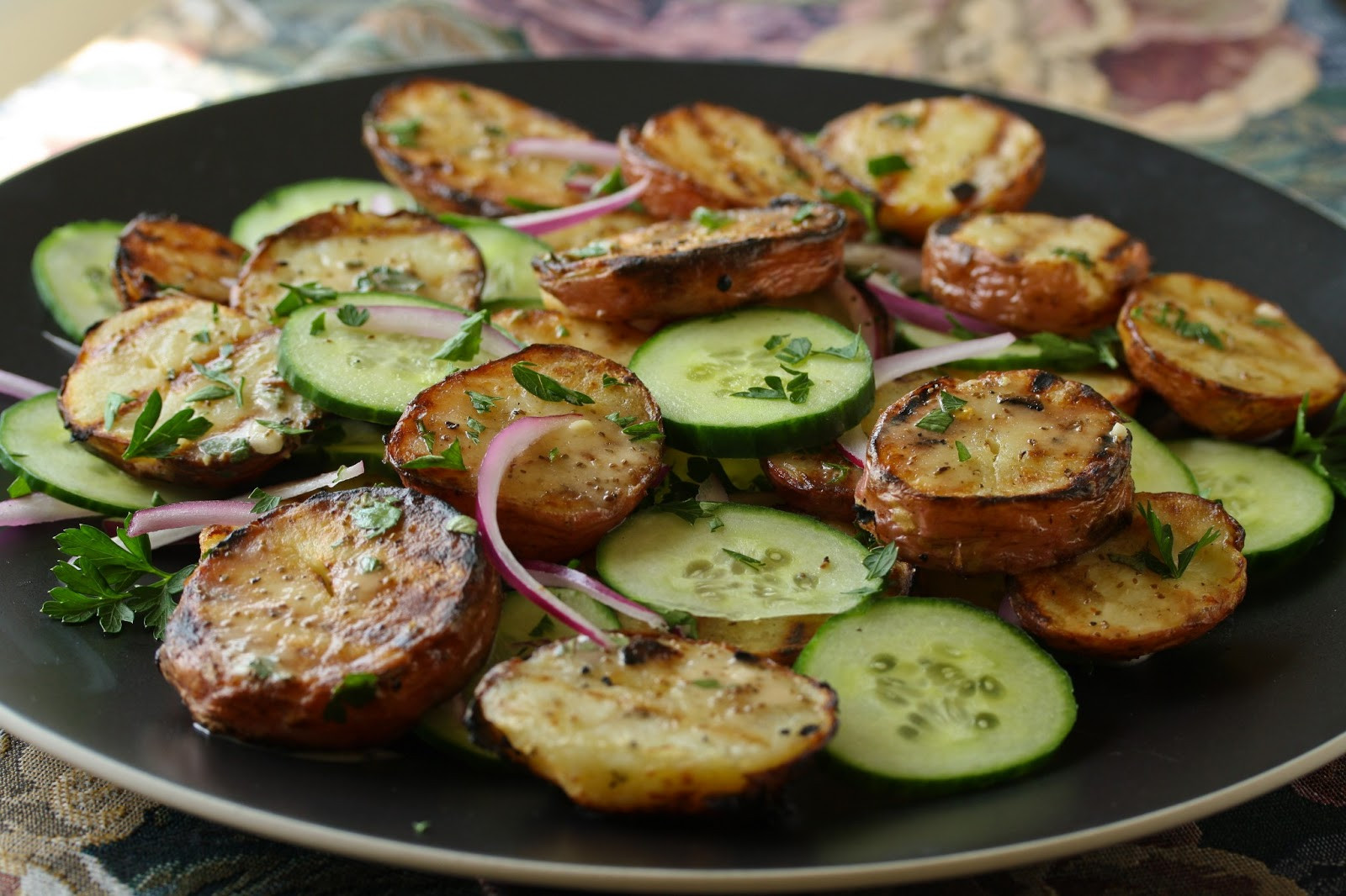 Grilled Potato Salad
 Grilled Potato Salad with Cucumbers and Fresh Herbs from