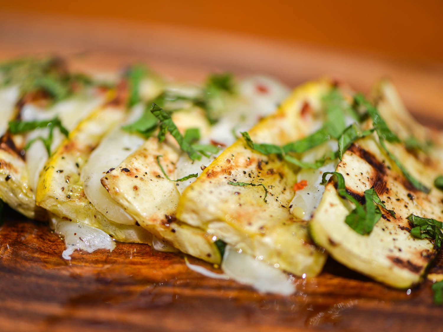 Grilled Summer Squash
 Grilled Summer Squash and Kasseri Cheese With Lemon and