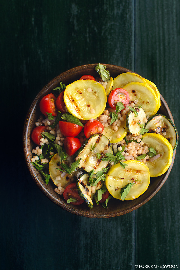 Grilled Summer Squash
 Grilled Summer Squash Couscous and Tomato Salad