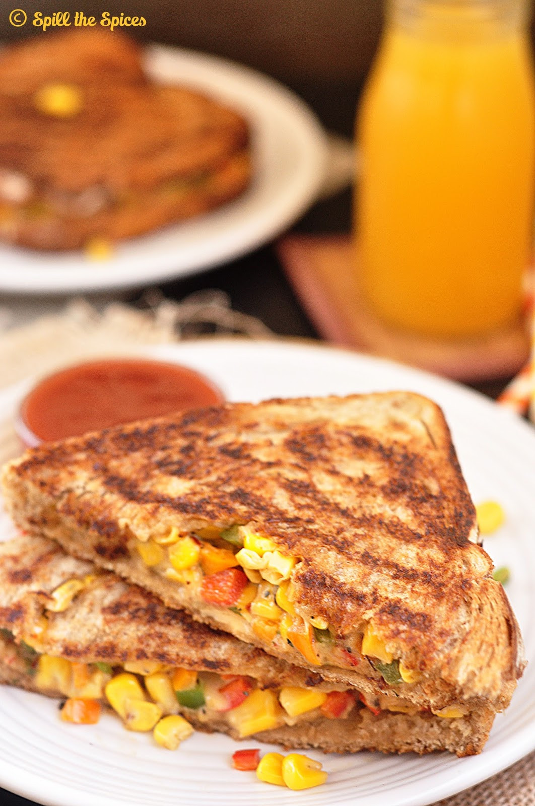 Grilled Sweet Corn
 Grilled Sweet Corn Capsicum Sandwich