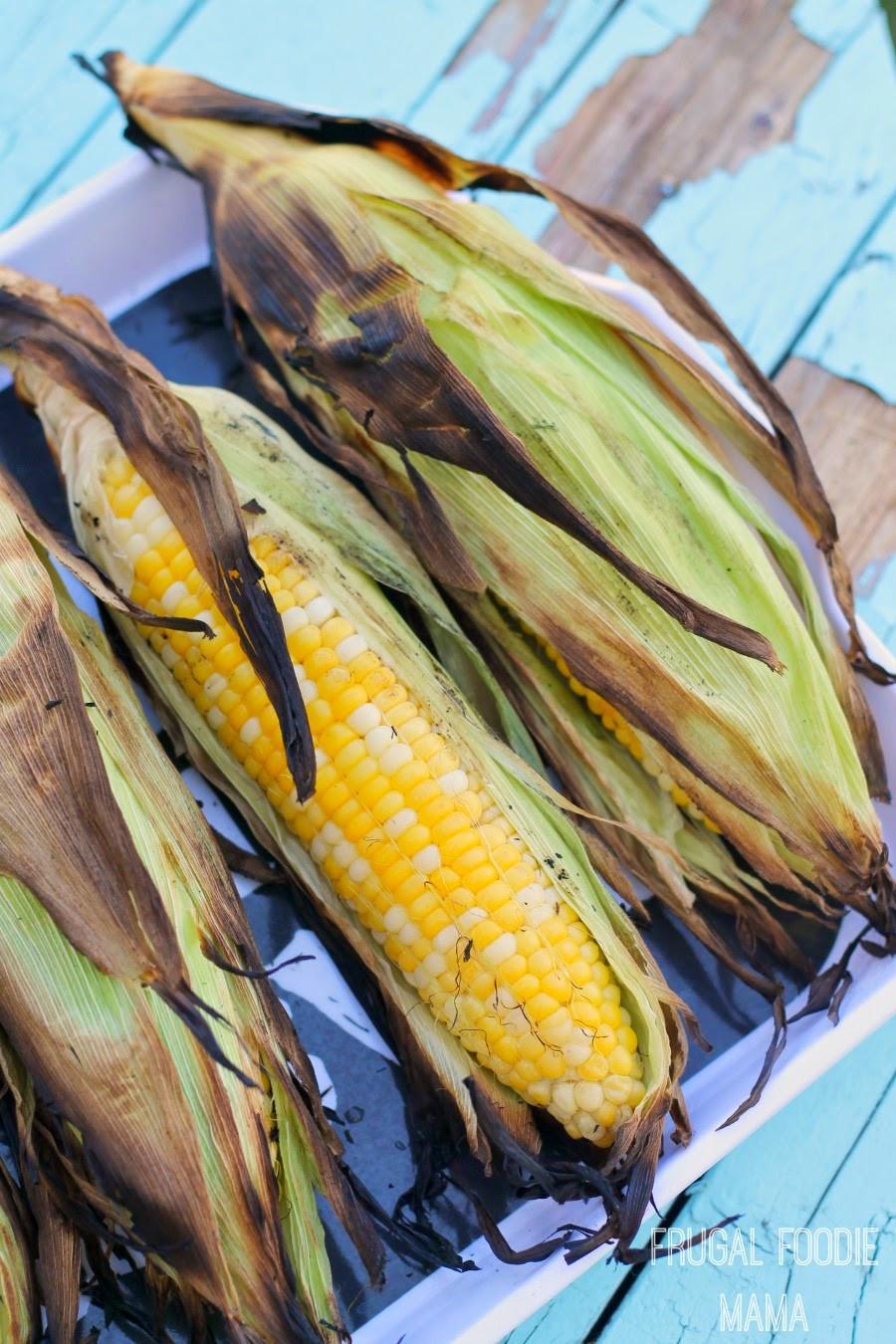 Grilled Sweet Corn
 Frugal Foo Mama Grilled Sweet Corn & Strawberry Ice Cream