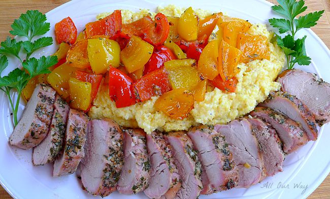 Grilled Whole Pork Loin
 Grilled Whole Pork Tenderloin With Peppers Over Polenta