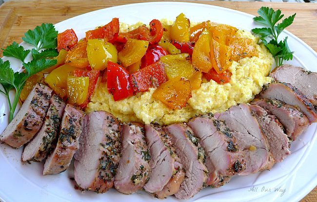 Grilled Whole Pork Loin
 Grilled Whole Pork Tenderloin With Peppers Over Polenta