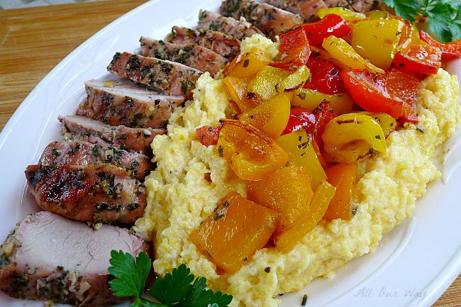 Grilled Whole Pork Loin
 Grilled Whole Pork Tenderloin With Peppers Over Polenta