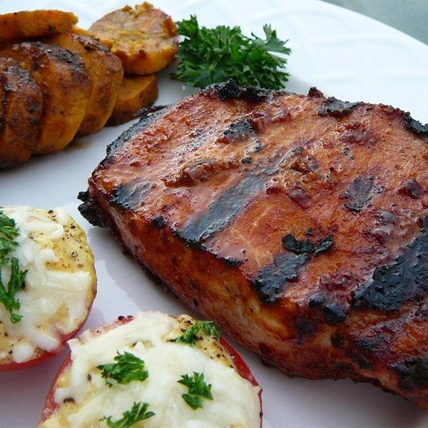 Grilling Thick Pork Chops
 Smoky Grilled Pork Chops "These thick pork chops have a